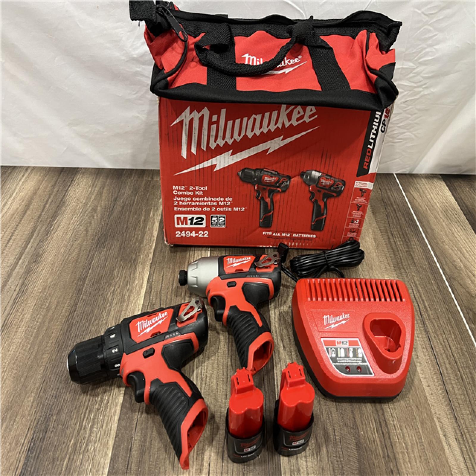 GOOD  Milwaukee M12 12V Lithium-Ion Cordless Drill Driver/Impact Driver Combo Kit with Two 1.5Ah Batteries, Charger and Bag (2-Tool)