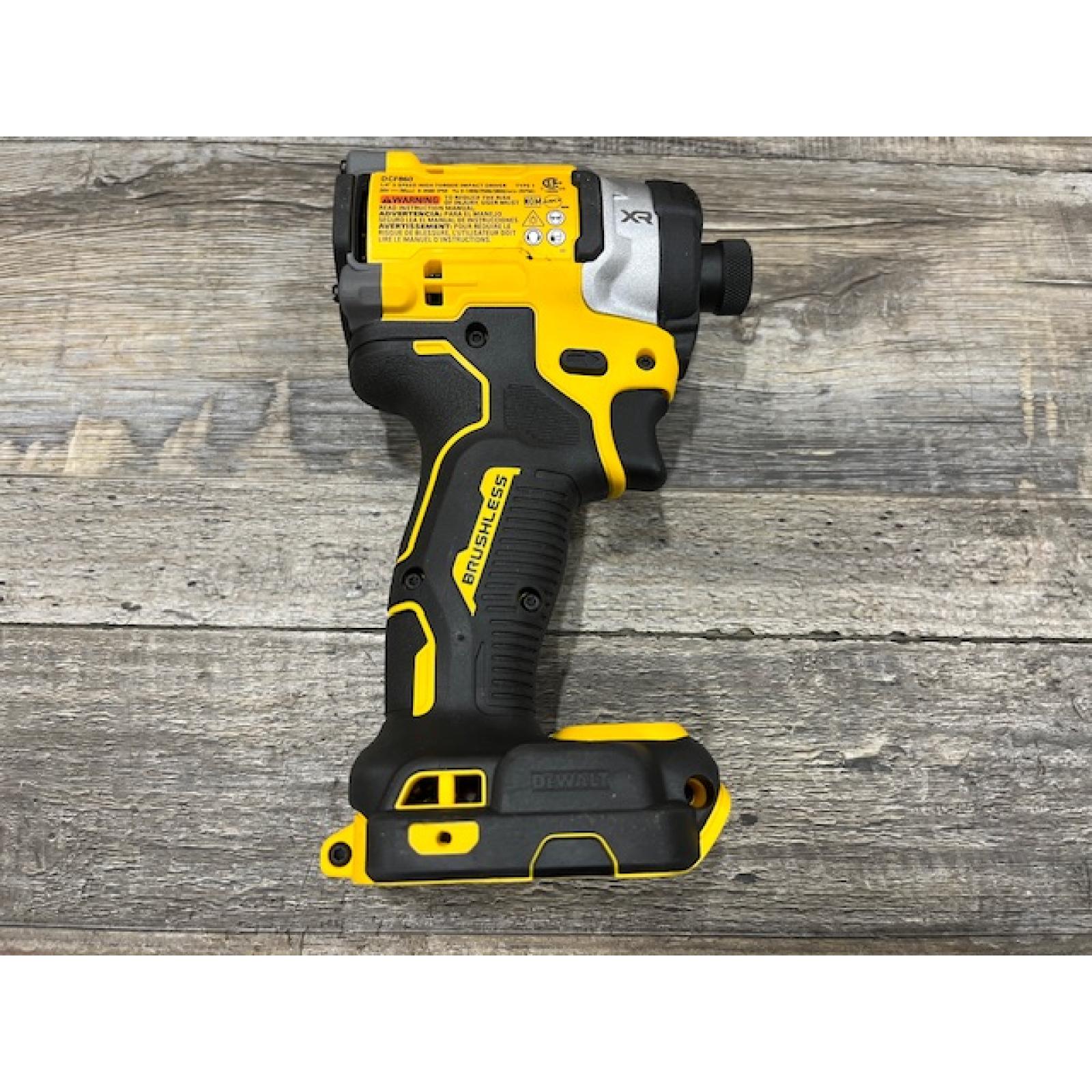 AS-IS DEWALT 20V MAX XR Lithium-Ion Brushless Cordless 3-Speed High Torque 1/4 in. Impact Driver Kit