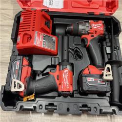 AS-IS Milwaukee FUEL 18V Lithium-Ion Brushless Cordless Hammer Drill and Impact Driver Combo Kit