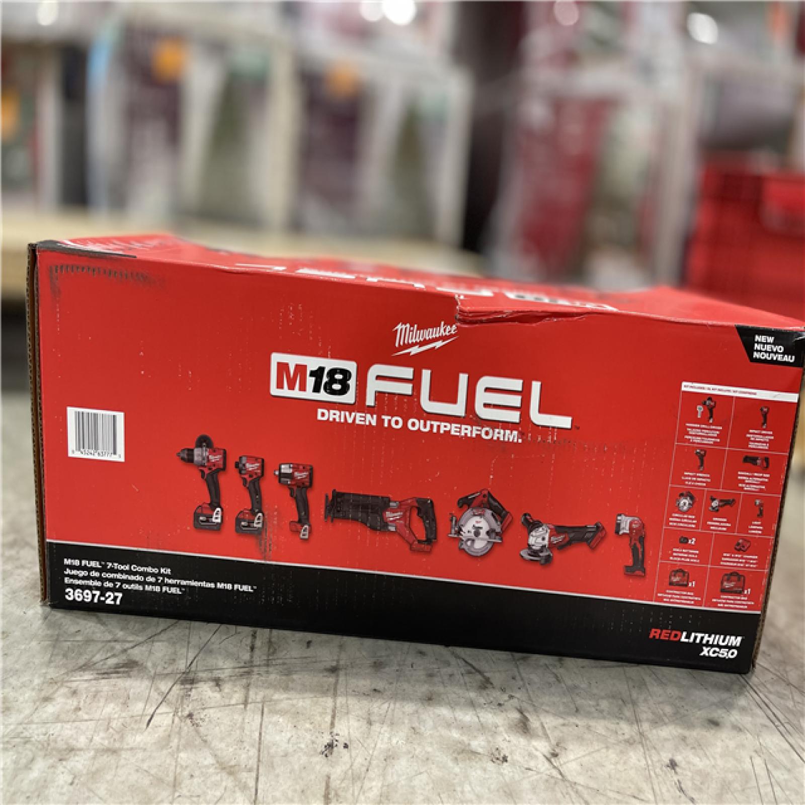 NEW! - Milwaukee M18 FUEL 18V Lithium-Ion Brushless Cordless Combo Kit with Two 5.0 Ah Batteries  1 Charger  2 Tool Bags (7-Tool)