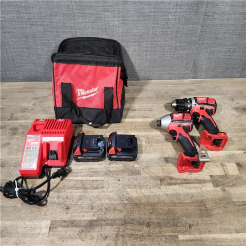 HOUSTON LOCATION - AS-IS Milwaukee 18V Cordless Brushed 2-Tool Drill/Driver and Impact Driver Kit