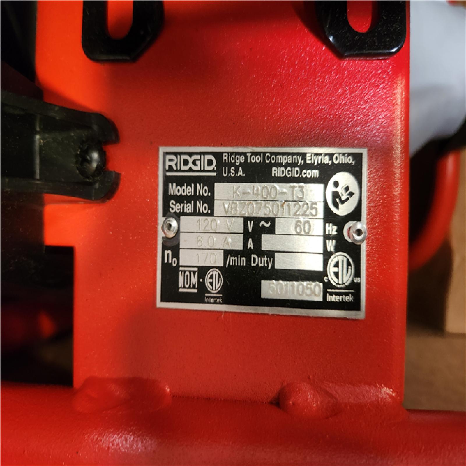 Phoenix NEW RIDGID K-400 AutoFeed Drain Cleaning Snake Auger 120-Volt Drum Machine and C-45IW 1/2 in. x 75 ft. Cable (No Gloves)