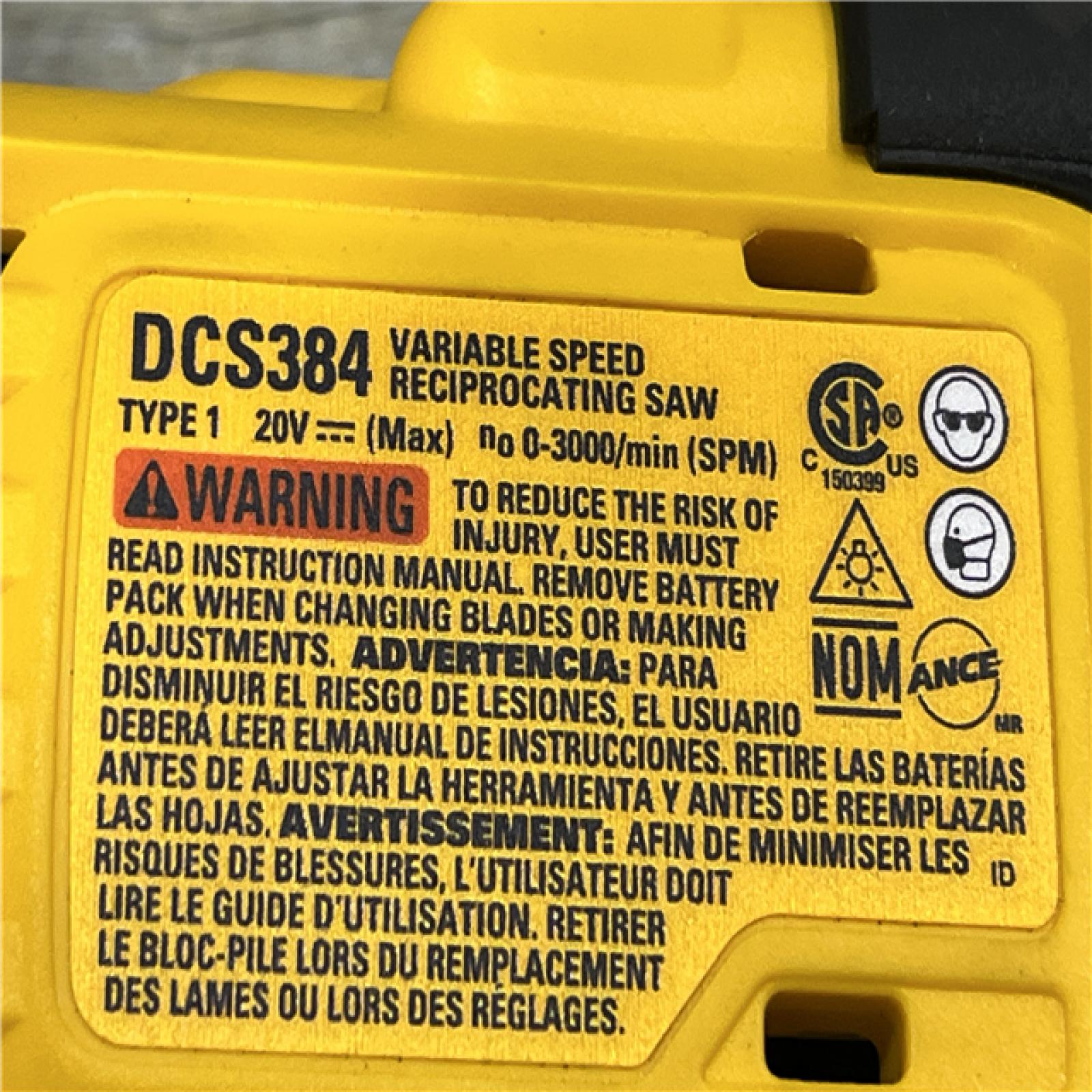 AS-IS DEWALT 20-Volt XR Cordless Reciprocating Saw (Tool Only)
