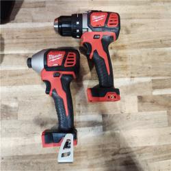 HOUSTON LOCATION - AS-IS Milwaukee M18 18V Lithium-Ion Cordless Drill Driver/Impact Driver Combo Kit