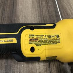 AS-IS DEWALT 20V MAX XR Cordless Brushless 4.5 in. Slide Switch Small Angle Grinder with Kickback Brake (Tool Only)