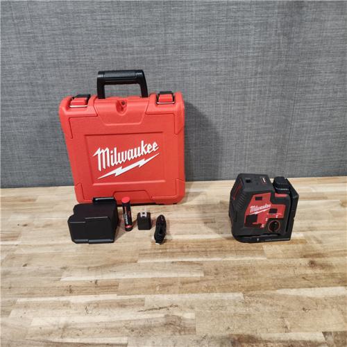 HOUSTON LOCATION - AS-IS Milwaukee Green 100 ft. Cross Line and Plumb Points Rechargeable Laser Level with REDLITHIUM Lithium-Ion