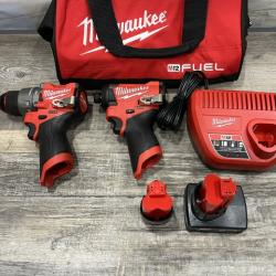 AS-IS Milwaukee FUEL 12-Volt Lithium-Ion Brushless Cordless Hammer Drill and Impact Driver Combo Kit