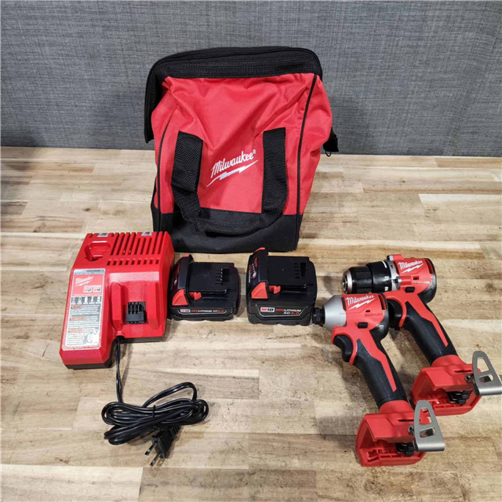 HOUSTON LOCATION - AS - IS Milwaukee 18-Volt Lithium-Ion Brushless Cordless Compact Hammer Drill/Impact Combo Kit