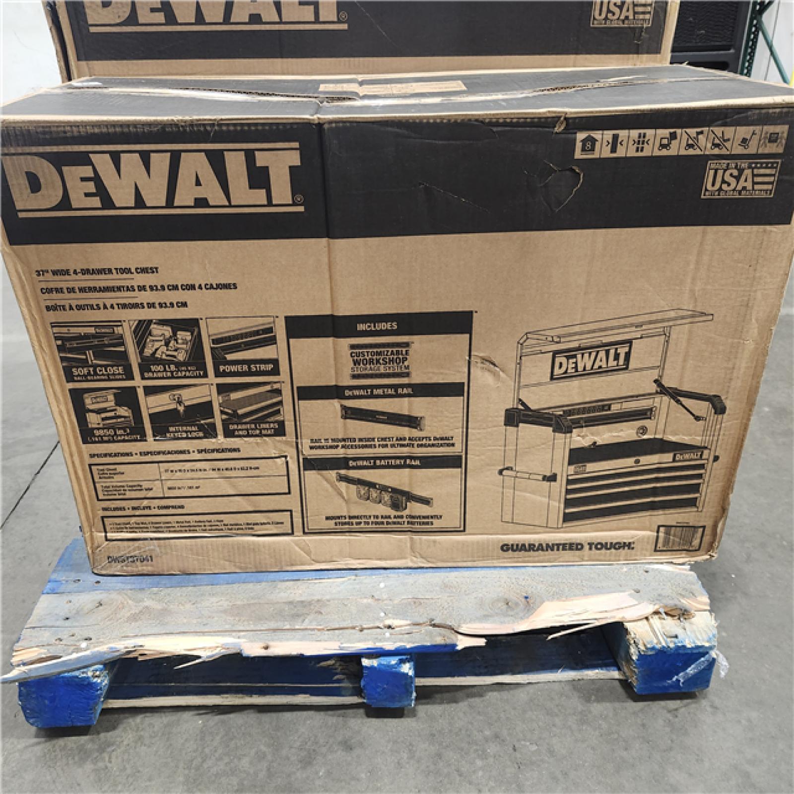 Dallas Location - As-Is DEWALT 37 in. W x 19 in. D 4-Drawer Top Tool Chest