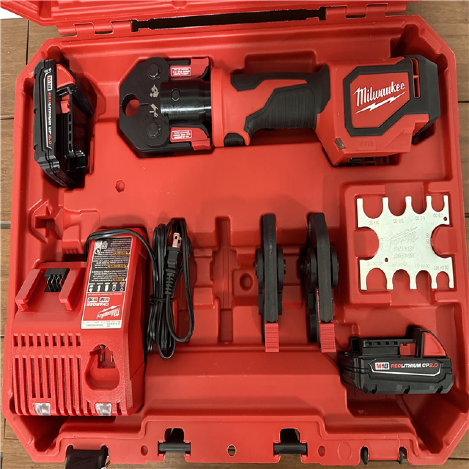 California AS-IS Milwaukee M18 Short Throw Press Tool Kit  Includes (2) Batteries  Charger and Hard Case
