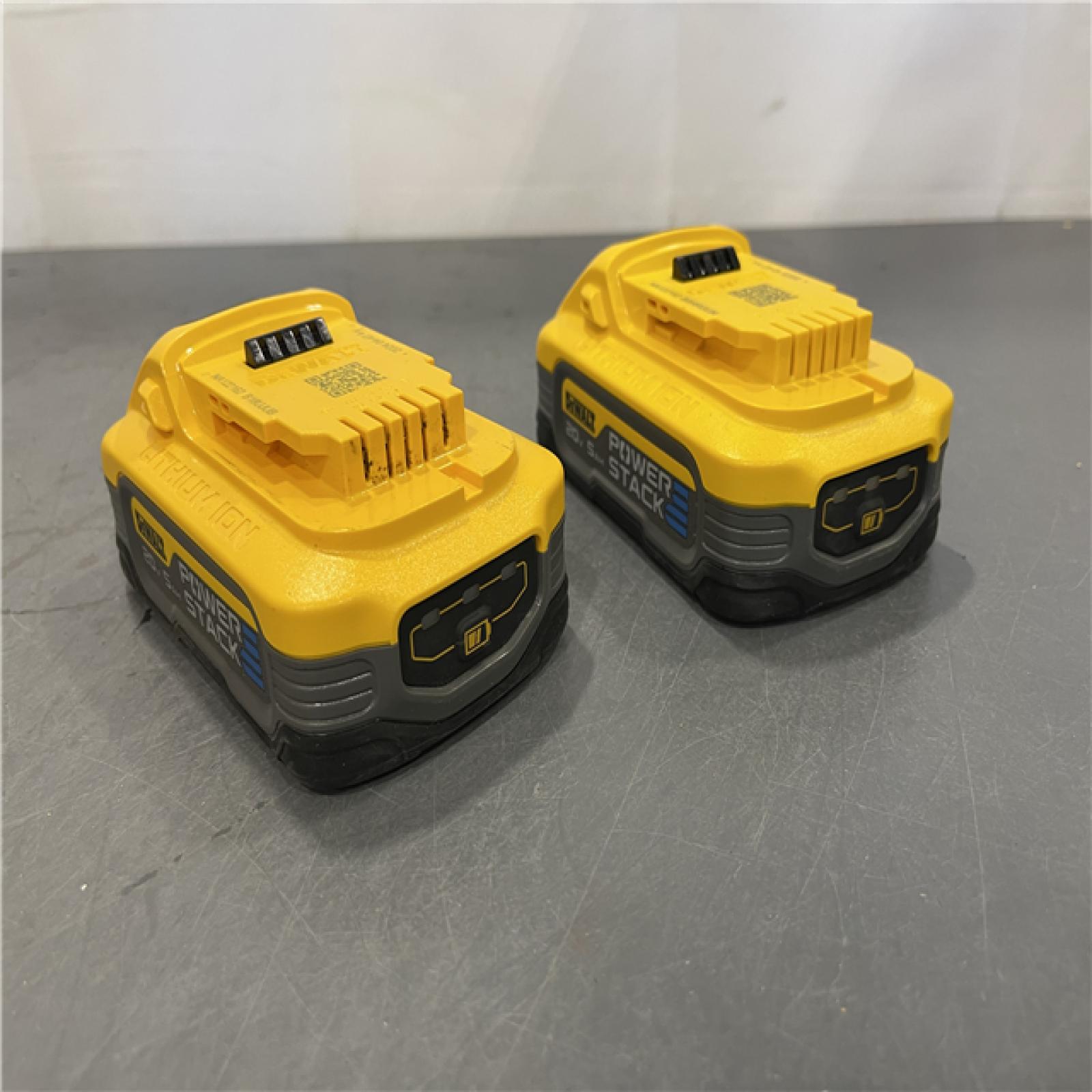 AS-IS - DEWALT POWERSTACK 20V Lithium-Ion 5.0Ah Battery Pack (2 Pack)