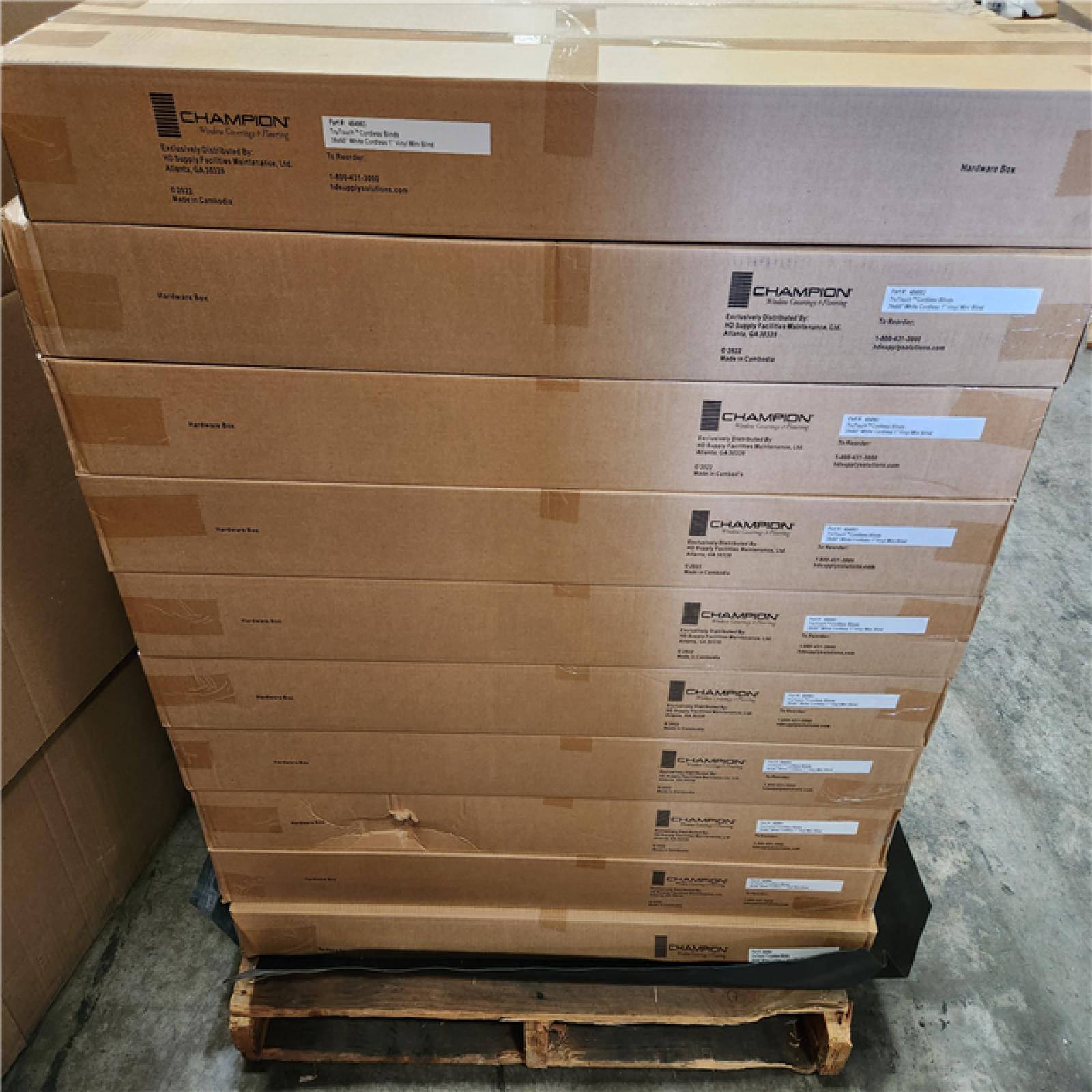 Phoenix Location NEW Champion TruTouch Cordless Blinds 39x60 White Cordless 1 Vinyl Blind 4Pcs Pallet (44 Boxes)