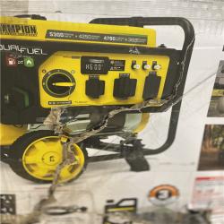 DALLAS LOCATION- AS-IS Champion 5300/4250-Watt Gasoline and Propane Powered Dual Fuel Portable Generator