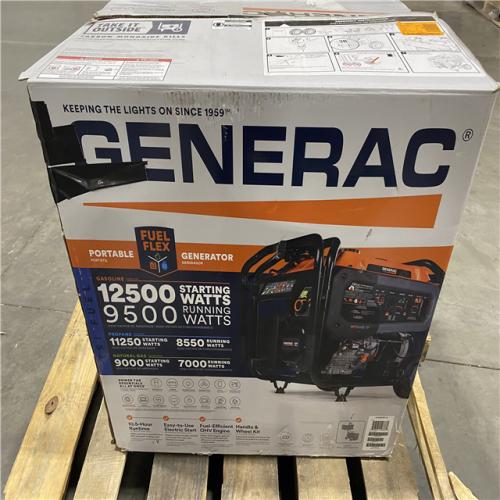 Dallas Location - As-Is Generac 12500/9500-Watt Tri-Fuel Portable Generator