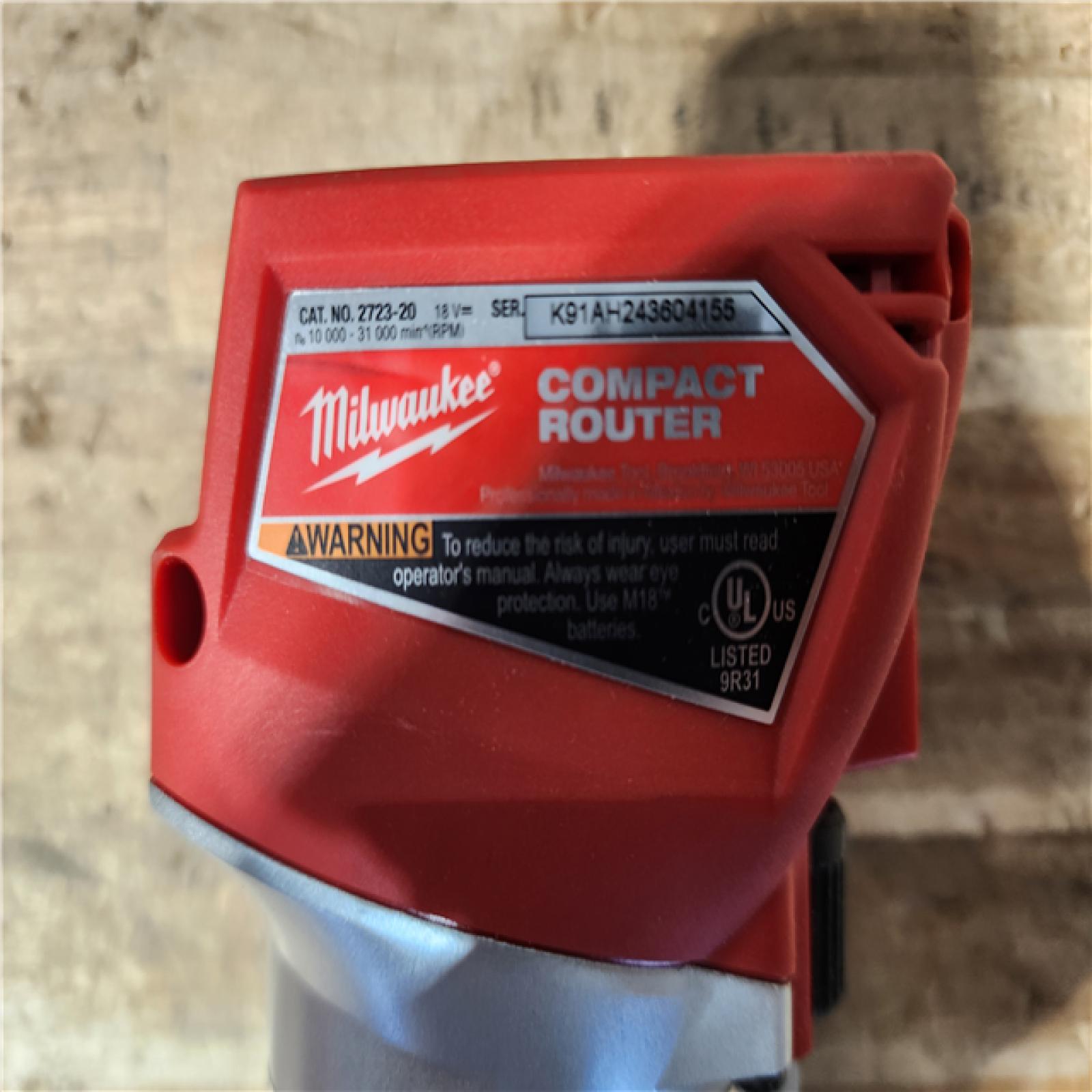 HOUSTON LOCATION - AS - IS Milwaukee FUEL 18V Lithium-Ion Brushless Cordless Compact Router (Tool-Only)