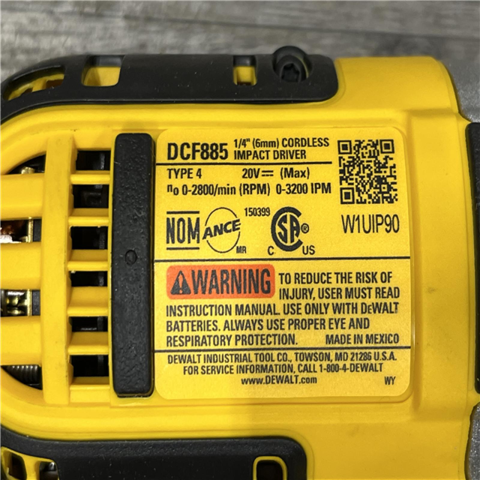 AS-IS DEWALT 20V MAX Cordless 1/4 in. Impact Driver Kit