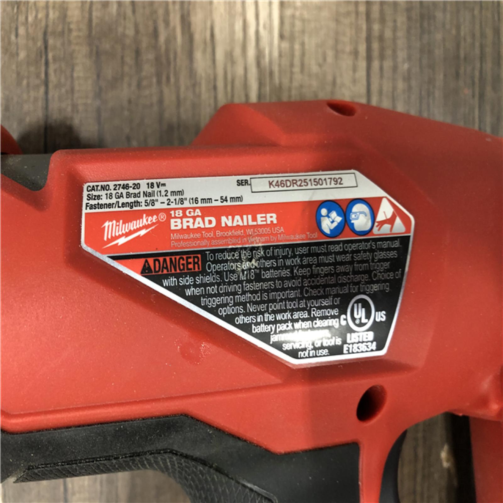 AS-IS Milwaukee FUEL 18-Volt Lithium-Ion Brushless Cordless Gen II 18-Gauge Brad Nailer (Tool-Only)