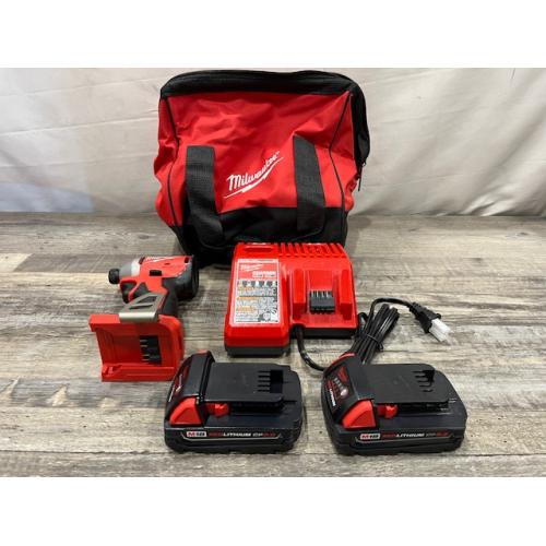 AS-IS Milwaukee 18V Lithium-Ion Brushless Cordless 1/4 in. Impact Driver Kit