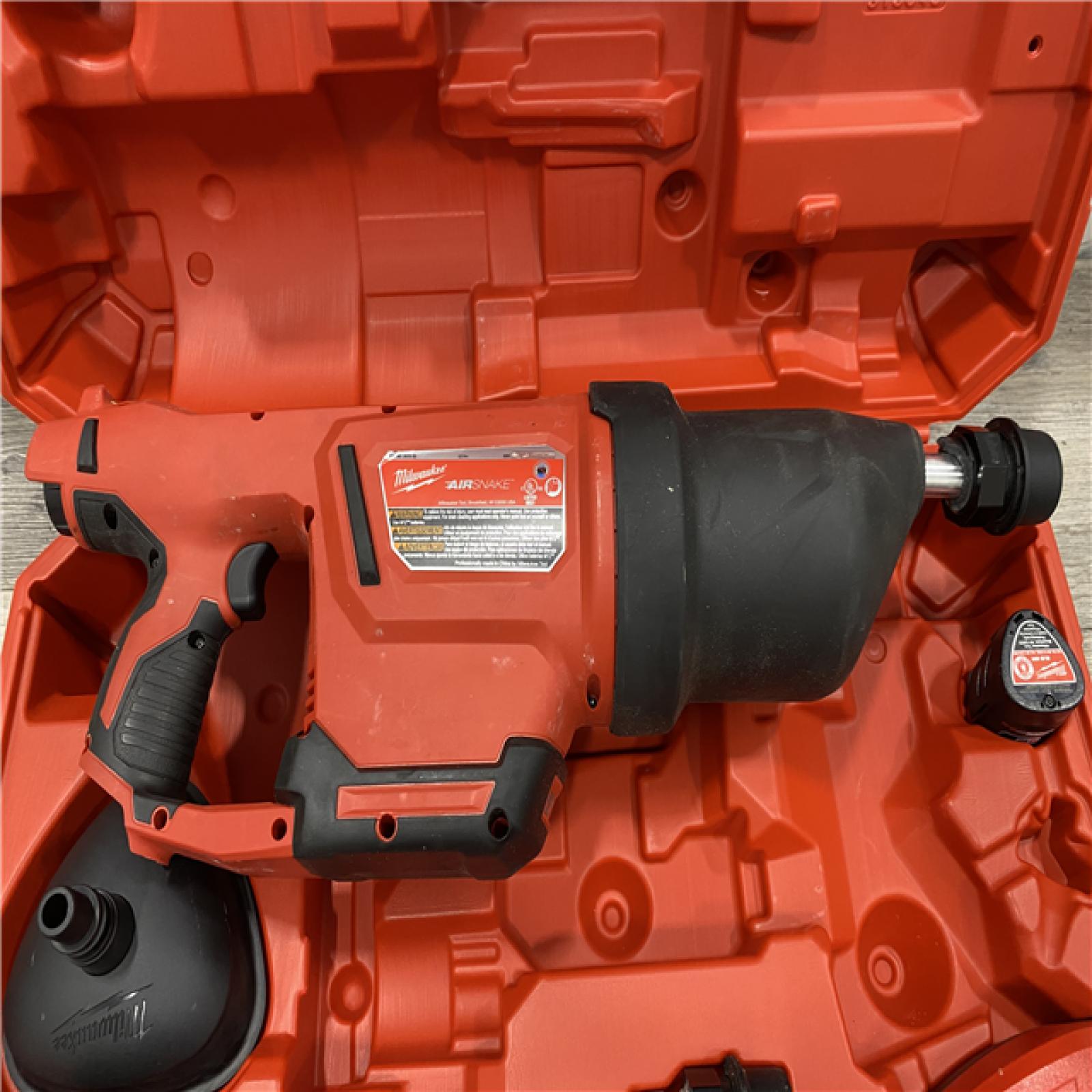 AS-IS Milwaukee 12-Volt Lithium-Ion Cordless Drain Cleaning Airsnake Air Gun Kit