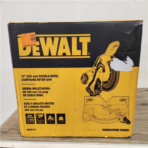 Phoenix Location Appears NEW DEWALT 15 Amp Corded 12 in. Compound Double Bevel Miter Saw DWS716