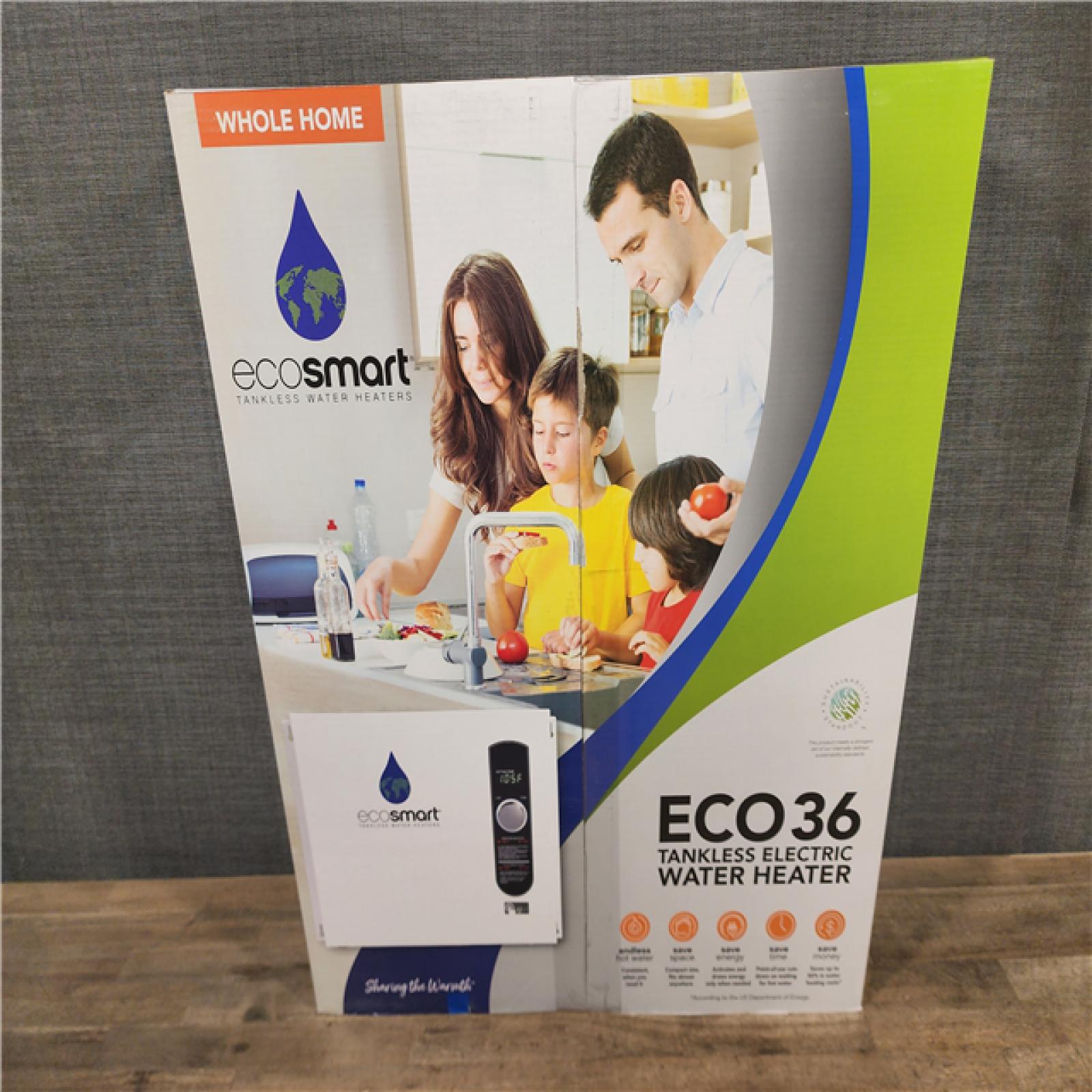 HOUSTON LOCATION - AS-IS (NEW) ECOSMART ECO36 TANKLESS ELECTRIC WATER HEATER