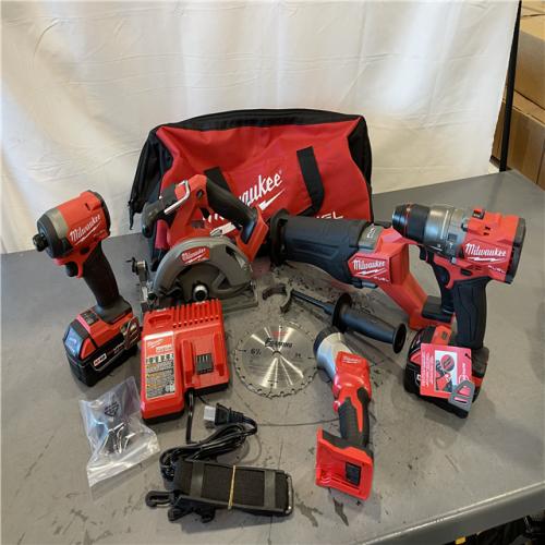 AS-IS - Milwaukee M18 FUEL 18V Lithium-Ion Brushless Cordless (4 Tool) Combo Kit