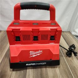 AS-IS Milwaukee 18V Lithium-Ion REDLITHIUM FORGE Starter Kit with  PACKOUT 6-Port Rapid Charger