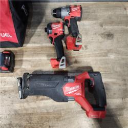 HOUSTON LOCATION - AS-IS Milwaukee 3 Tool Combo Kit W/ (2) Battery & Charger