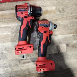 HOUSTON LOCATION - AS-IS Milwaukee M18 18V Lithium-Ion Brushless Cordless Compact Drill/Impact Combo Kit (2-Tool) W/(2) 2.0 Ah Batteries  Charger & Bag