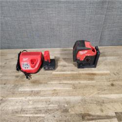 HOUSTON LOCATION - AS-IS Milwaukee Green 125 Ft. Cross Line and Plumb Points Laser Level Kit