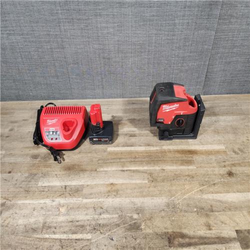 HOUSTON LOCATION - AS-IS Milwaukee Green 125 Ft. Cross Line and Plumb Points Laser Level Kit