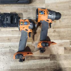 HOUSTON LOCATION - AS - IS RIDGID 18V Brushless 2-Tool Combo Kit with 6.0 Ah and 4.0 Ah MAX Output Batteries  Charger  and Hard Case