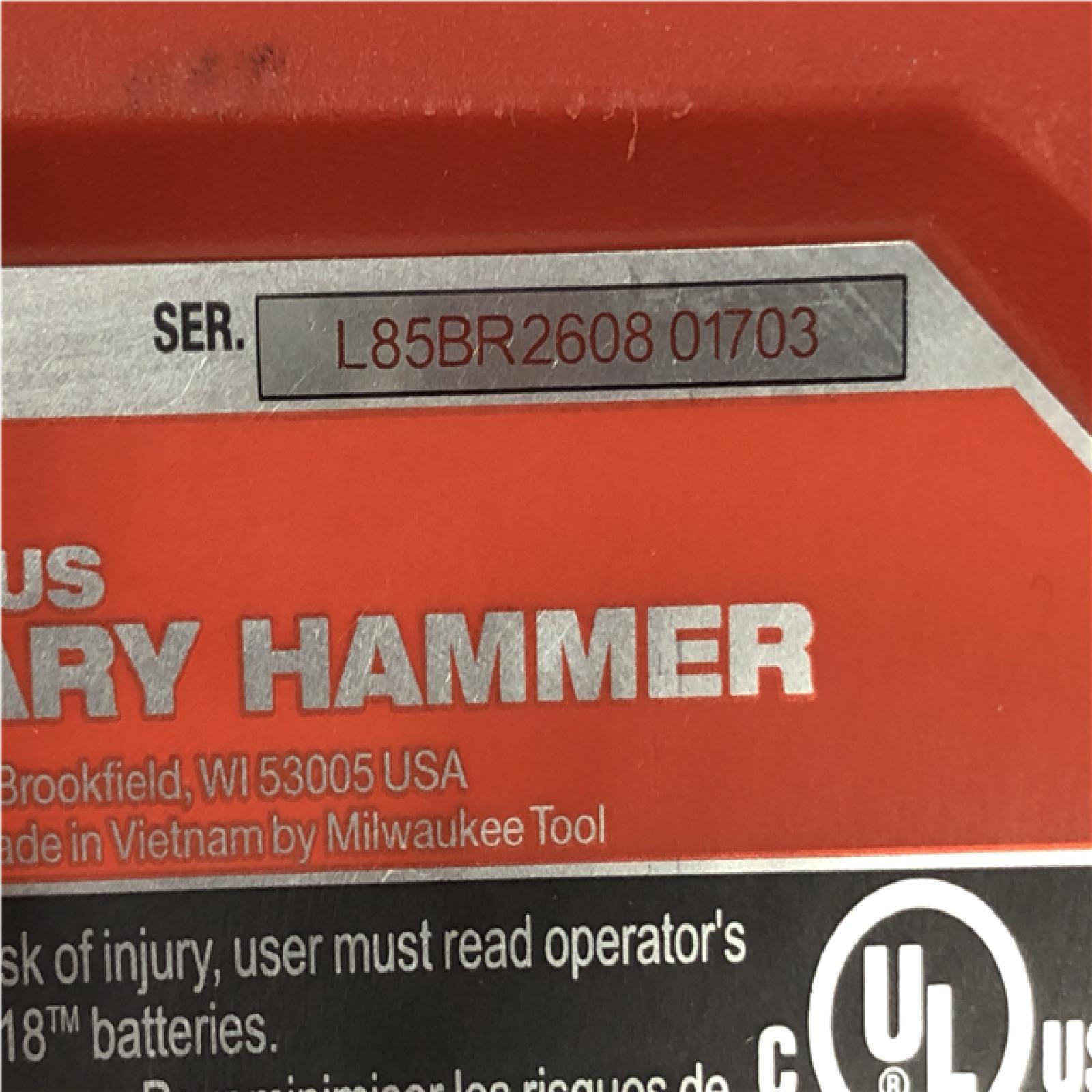 AS-IS Milwaukee  FUEL 18V Lithium-Ion Brushless Cordless 1 in. SDS-Plus Rotary Hammer (Tool-Only)