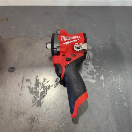 AS-IS- Milwaukee M12 FUEL 12V Lithium-Ion Brushless Cordless Stubby 1/2 in. Impact Wrench (Tool-Only)