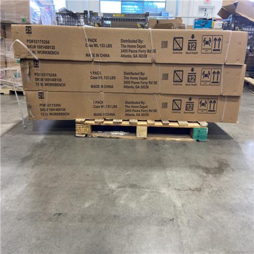 DALLAS LOCATION - Husky 72 in. W x 24 in. D Adjustable Height Black Workbench for Ready to Assemble Steel Garage Storage System 3 (UNITS)
