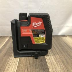 AS-IS Milwaukee Green 100 ft. Cross Line and Plumb Points Rechargeable Laser Level Kit
