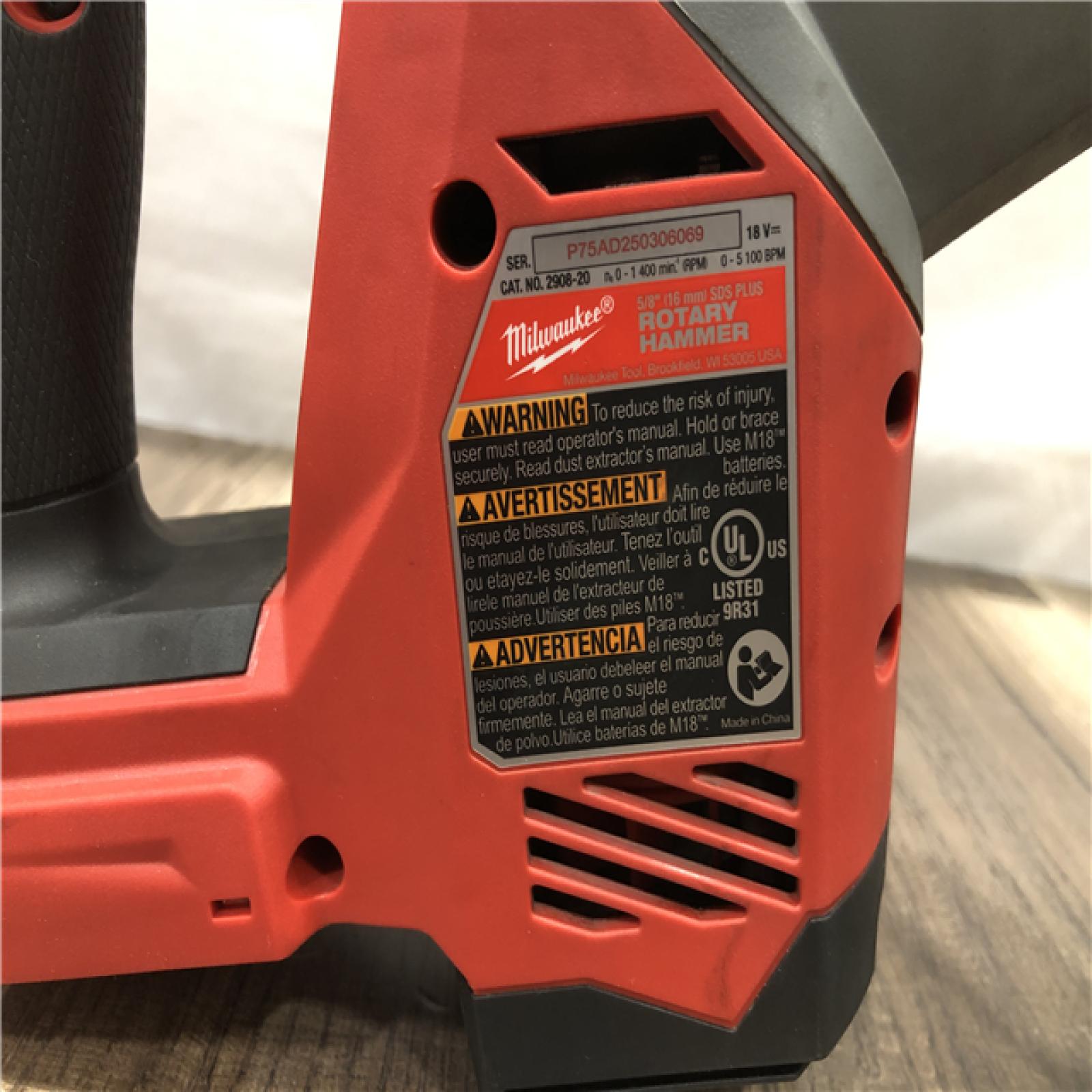 AS-IS Milwaukee  FUEL 18V Lithium-Ion Brushless Cordless 5/8 in. SDS-Plus Rotary Hammer (Tool-Only)