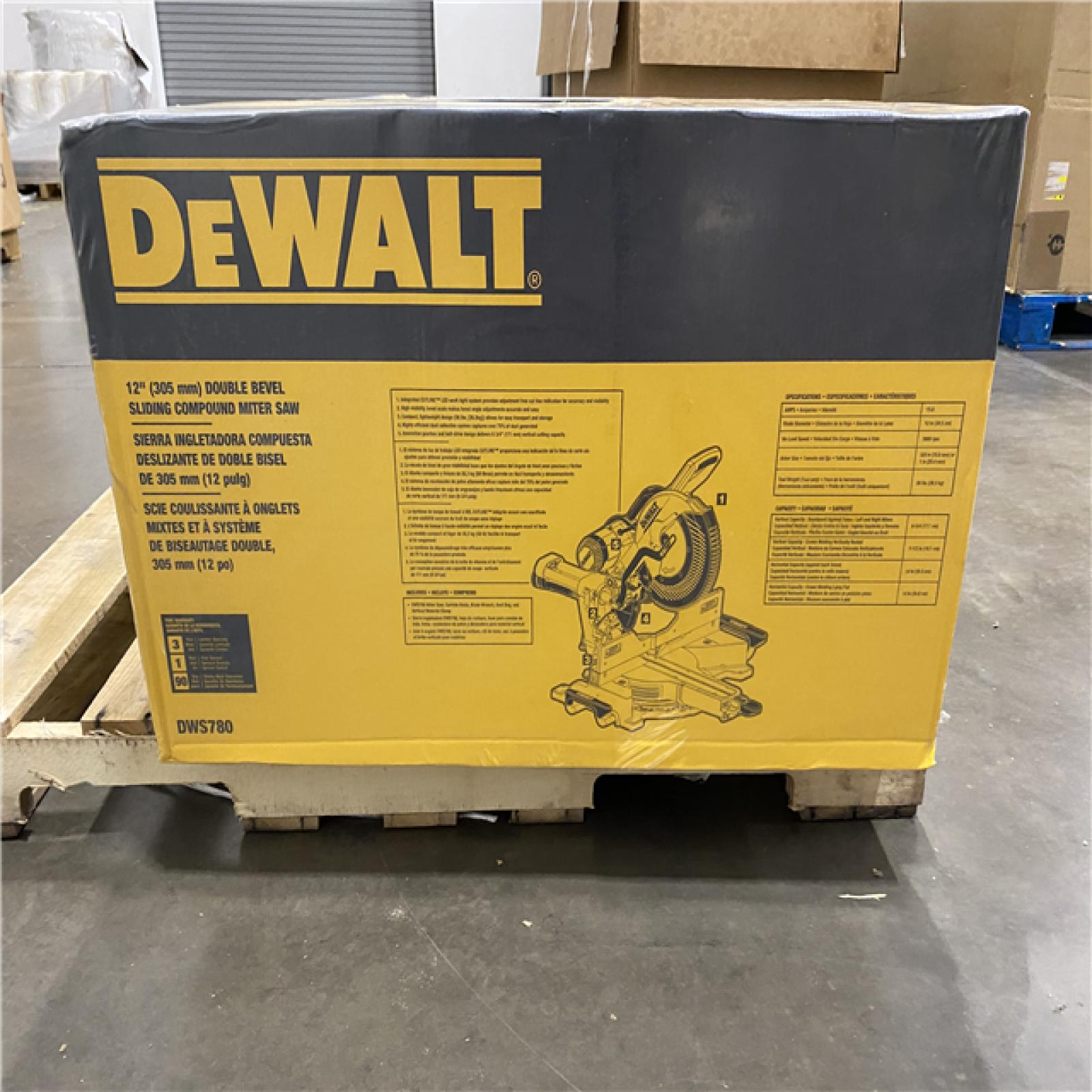 Dallas Location -NEW- DWS780- DEWALT 12-in 15-Amp Dual Bevel Sliding Compound Corded Miter Saw(Lot Of 2)
