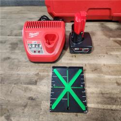 HOUSTON LOCATION - AS-IS Milwaukee-3632-21 M12 Green Beam Laser 360° 3-Plane Kit