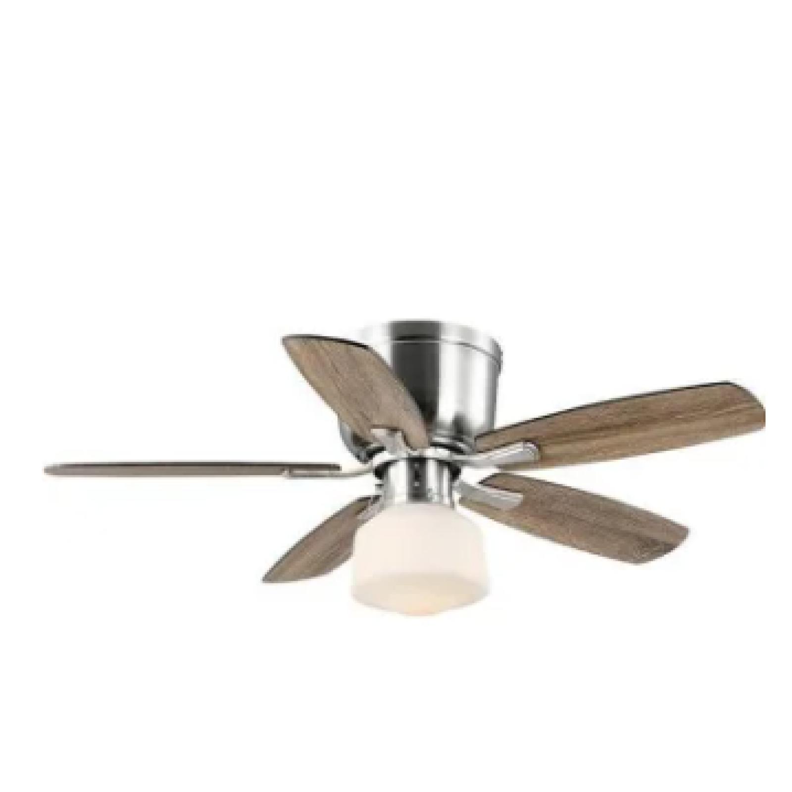 DALLAS LOCATION - Hampton Bay Leroy 42 LED Brushed Nickel Ceiling Fan With Light PALLET-(40 UNITS)