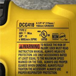 AS-IS DEWALT FLEXVOLT 60V MAX Cordless Brushless 4.5 in. to 6 in. Small Angle Grinder with Kickback Brake (Tool Only)
