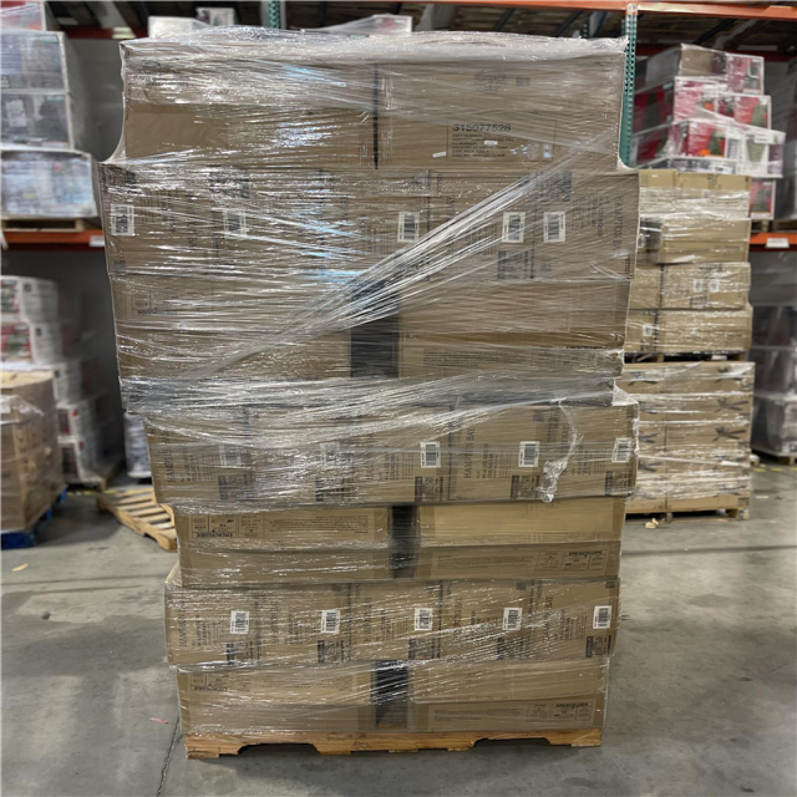 DALLAS LOCATION- Hampton Bay Riley 44 in. LED Brushed Nickel Ceiling Fan with Light Kit PALLET -(63 UNITS)