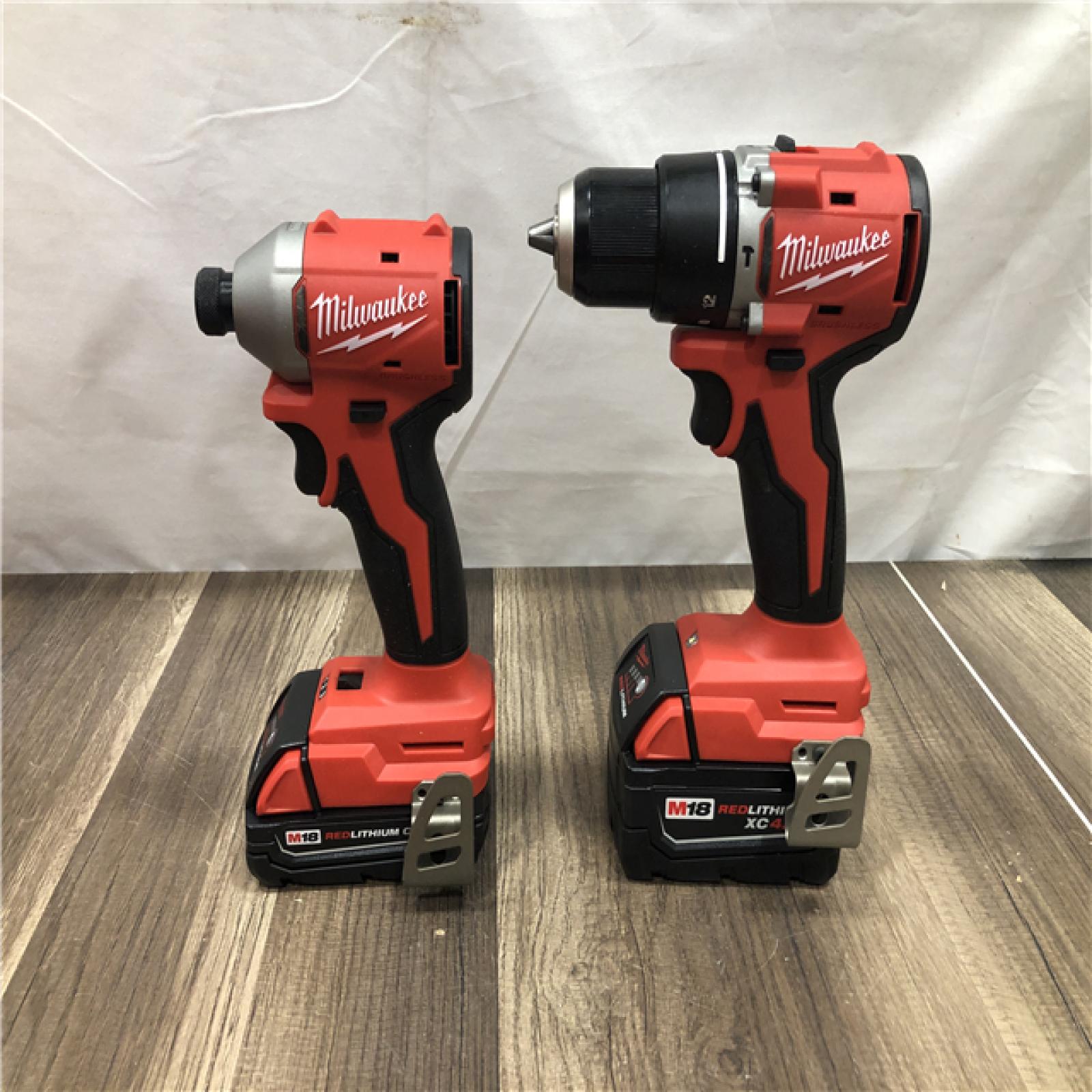 AS-IS Milwaukee 18-Volt Lithium-Ion Brushless Cordless Compact Hammer Drill/Impact Combo Kit
