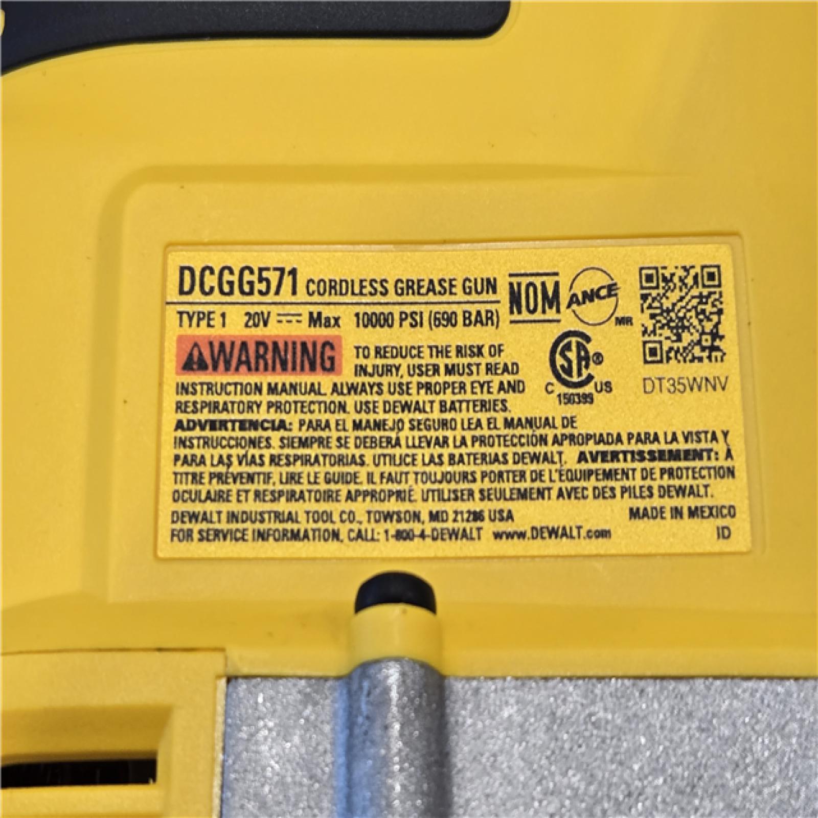 AS-IS DEWALT 20V MAX Cordless 10 000 PSI Variable Speed Grease Gun Kit