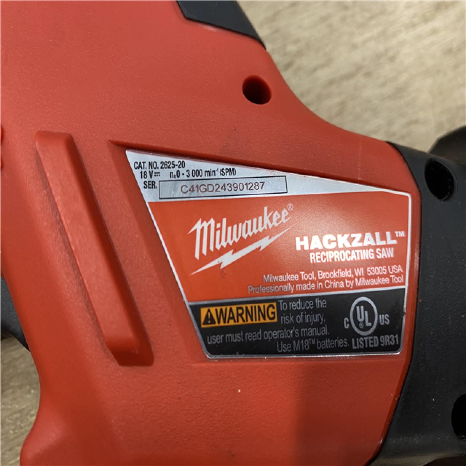 AS-IS Milwaukee M18 18-Volt Lithium-Ion Cordless Hackzall Reciprocating Saw W/ M18 Starter Kit W/ (1) 5.0Ah Battery and Charger