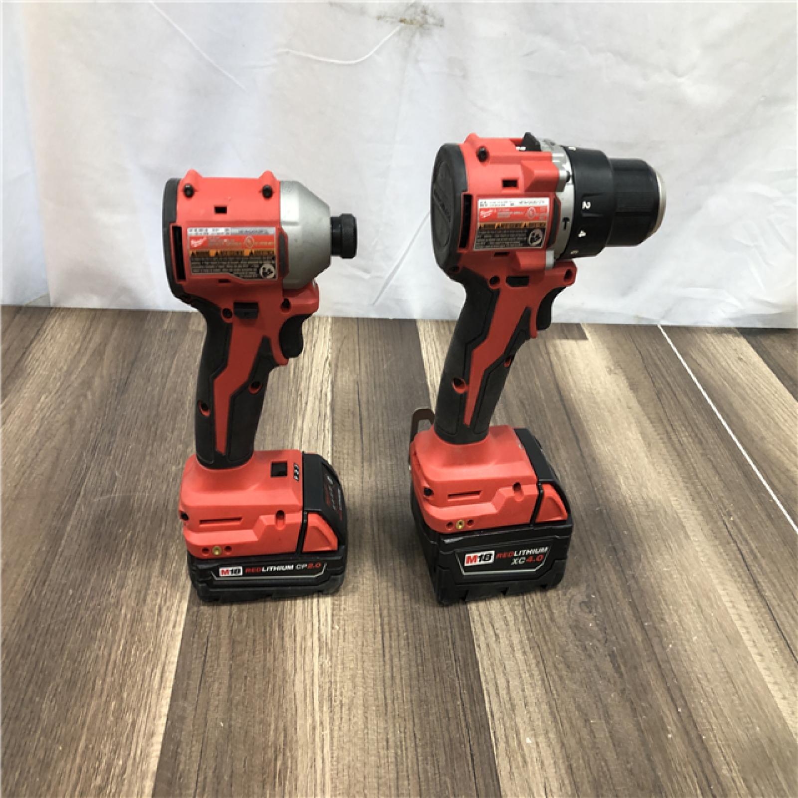 AS-IS Milwaukee 18-Volt Lithium-Ion Brushless Cordless Compact Hammer Drill/Impact Combo Kit