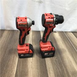 AS-IS Milwaukee 18-Volt Lithium-Ion Brushless Cordless Compact Hammer Drill/Impact Combo Kit