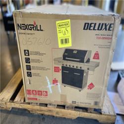 DALLAS LOCATION - Nexgrill Deluxe 6-Burner Dual Fuel Gas Grill with Gourmet Plus Griddle Insert and Side Burner in Black