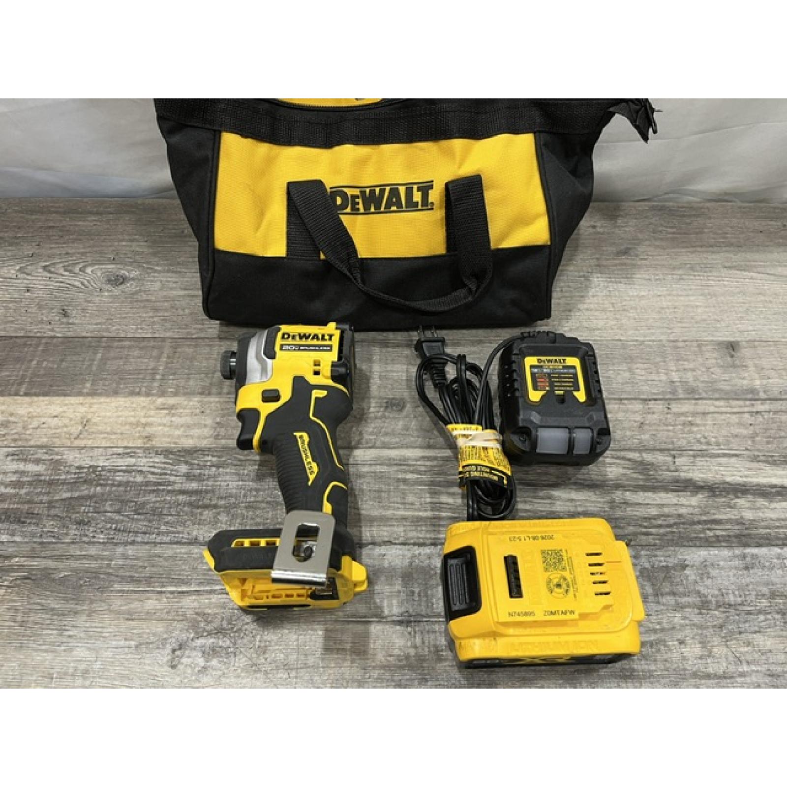AS-IS DEWALT ATOMIC 20V MAX Lithium-Ion Cordless 1/4 in. Brushless Impact Driver Kit
