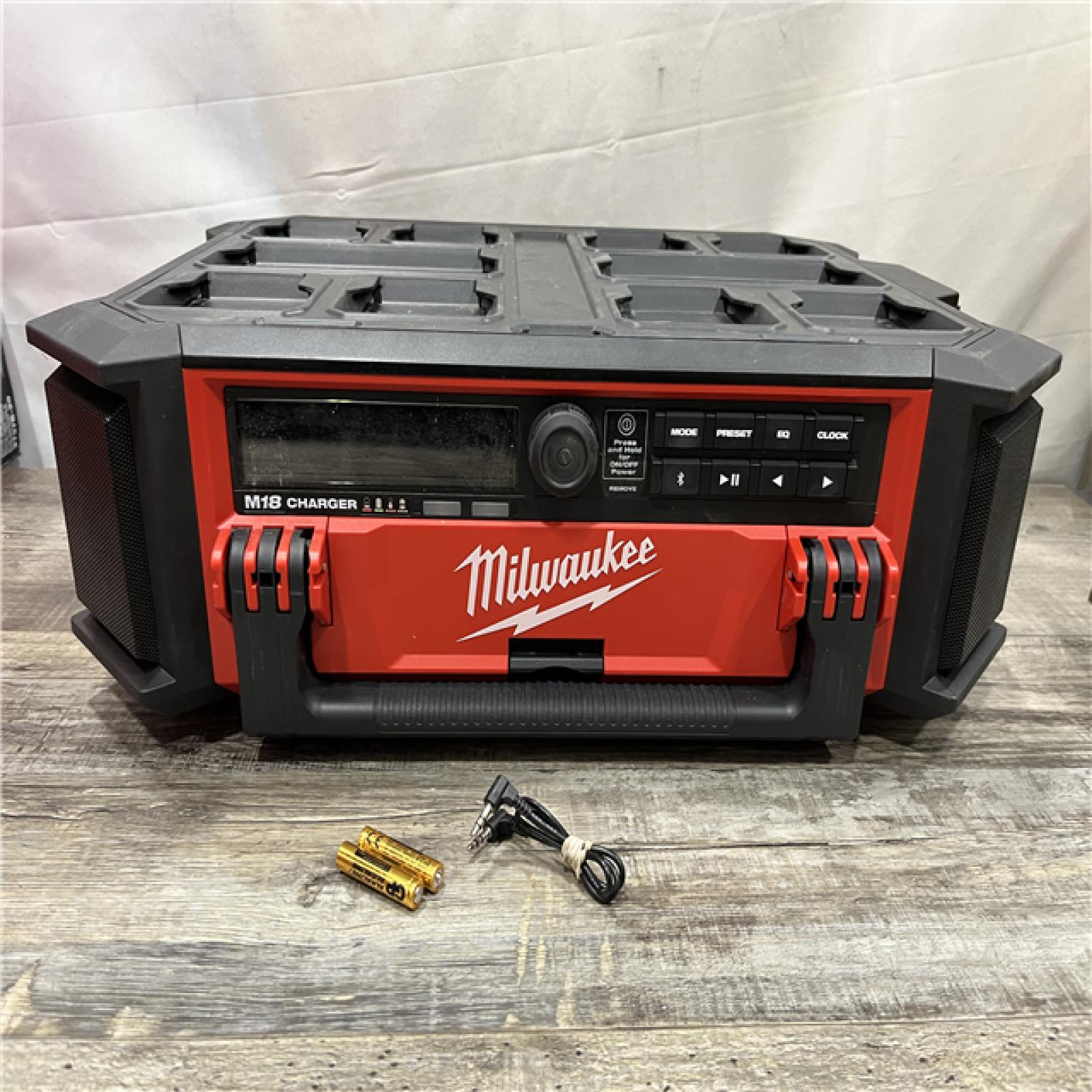 AS-IS Milwaukee Lithium-Ion Cordless PACKOUT Radio/Speaker with Built-In Charger
